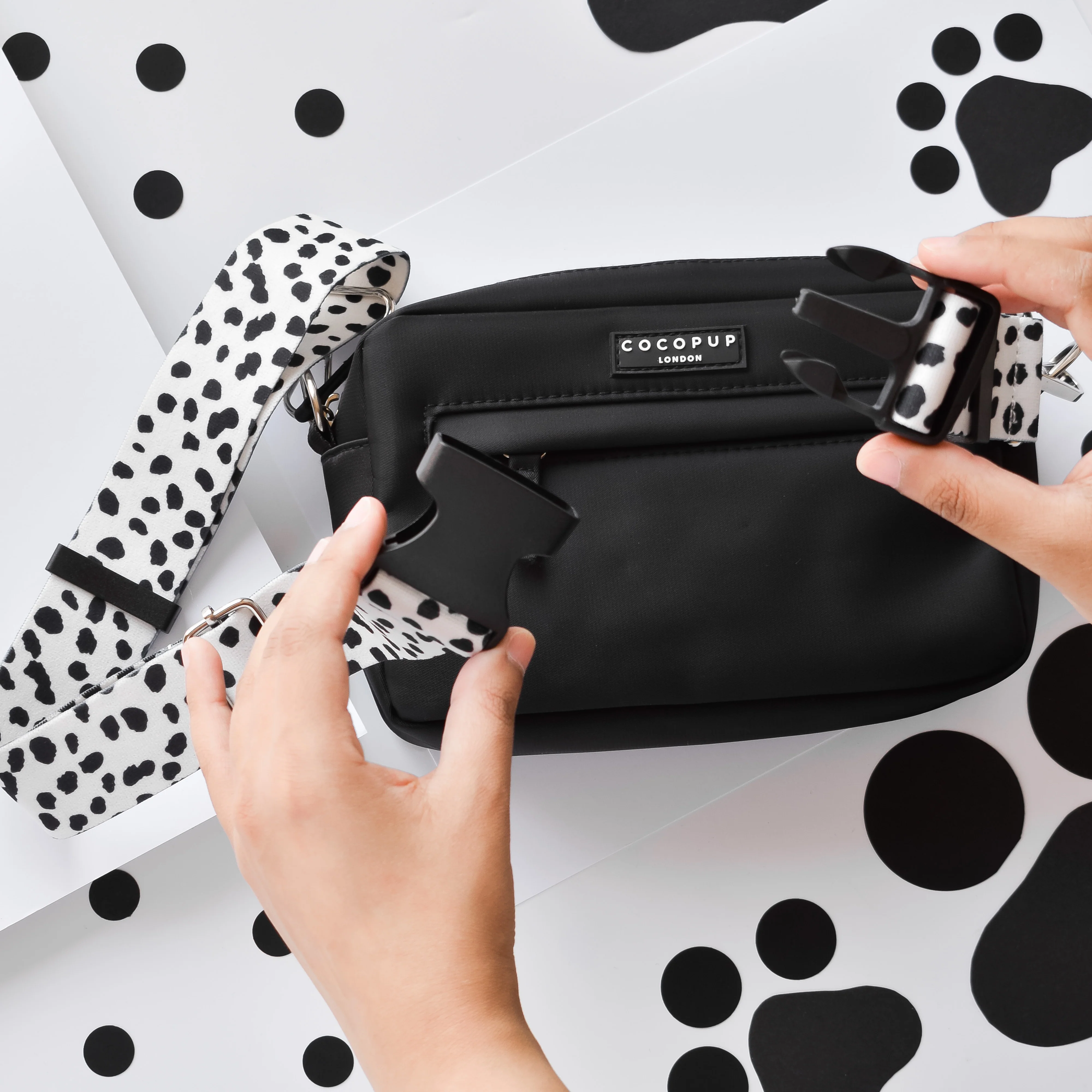 Bum Bag Strap - Monochrome Spots - Image 17