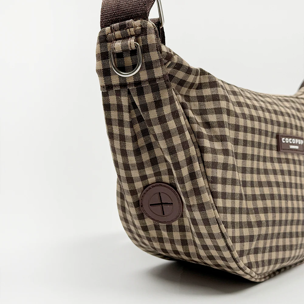 Crossbody Crescent Dog Walking Bag Bundle - Cotswold Check - Image 7