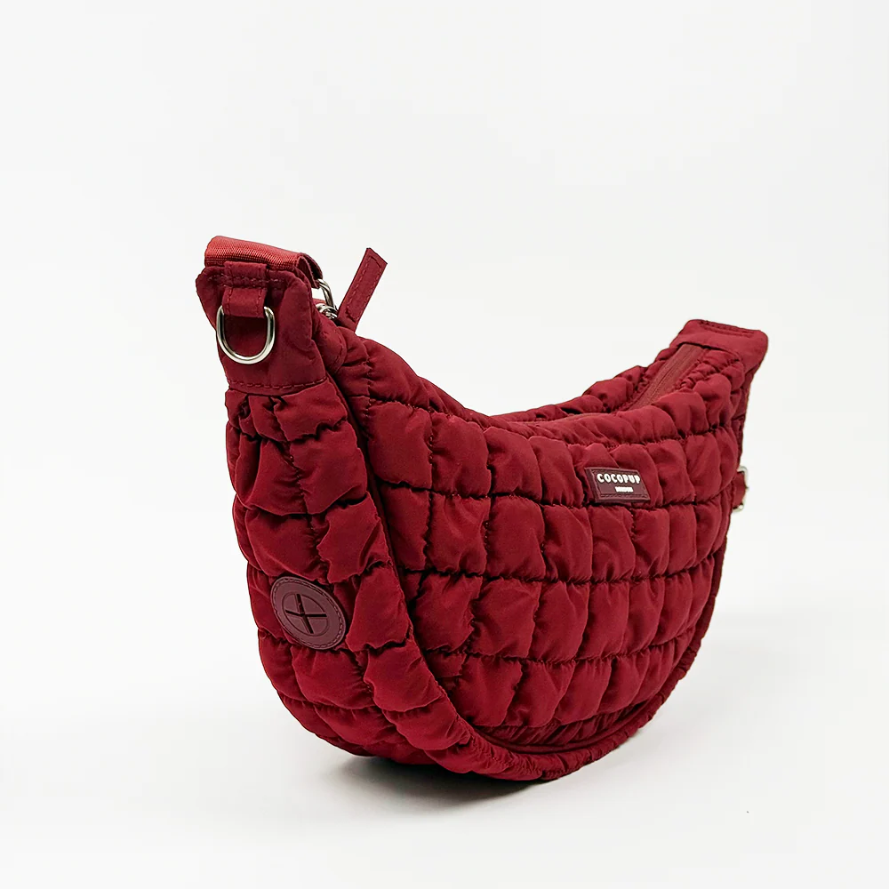 Crossbody Crescent Dog Walking Bag Bundle - Merlot - Image 3