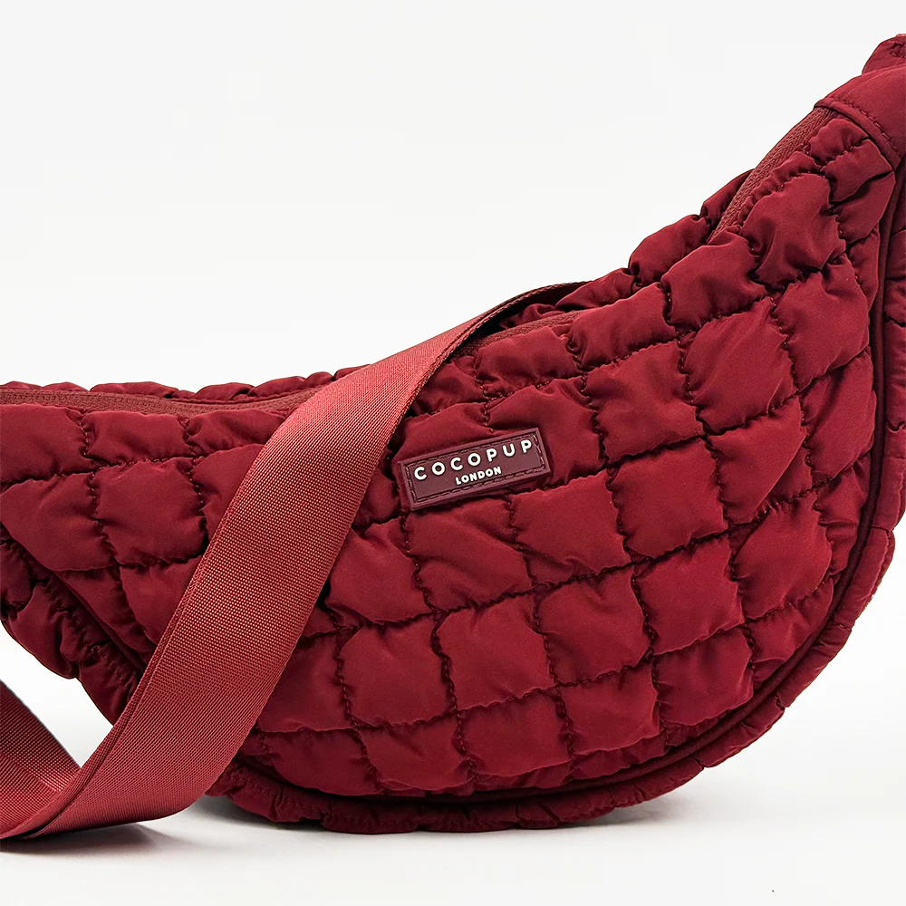 Crossbody Crescent Dog Walking Bag Bundle - Merlot - Image 4