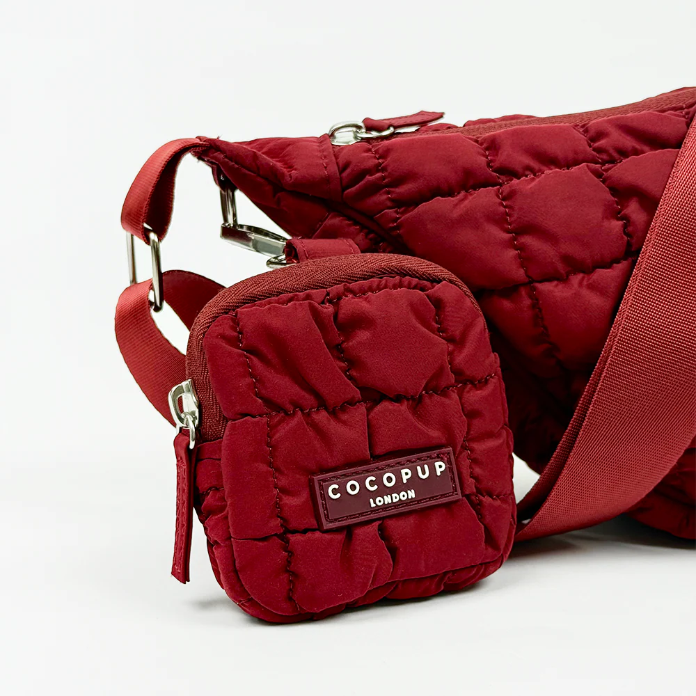 Crossbody Crescent Dog Walking Bag Bundle - Merlot - Image 5
